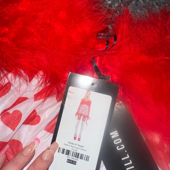 Red Heart Print Lingerie Set Dolls Kill - Picture 6 of 8